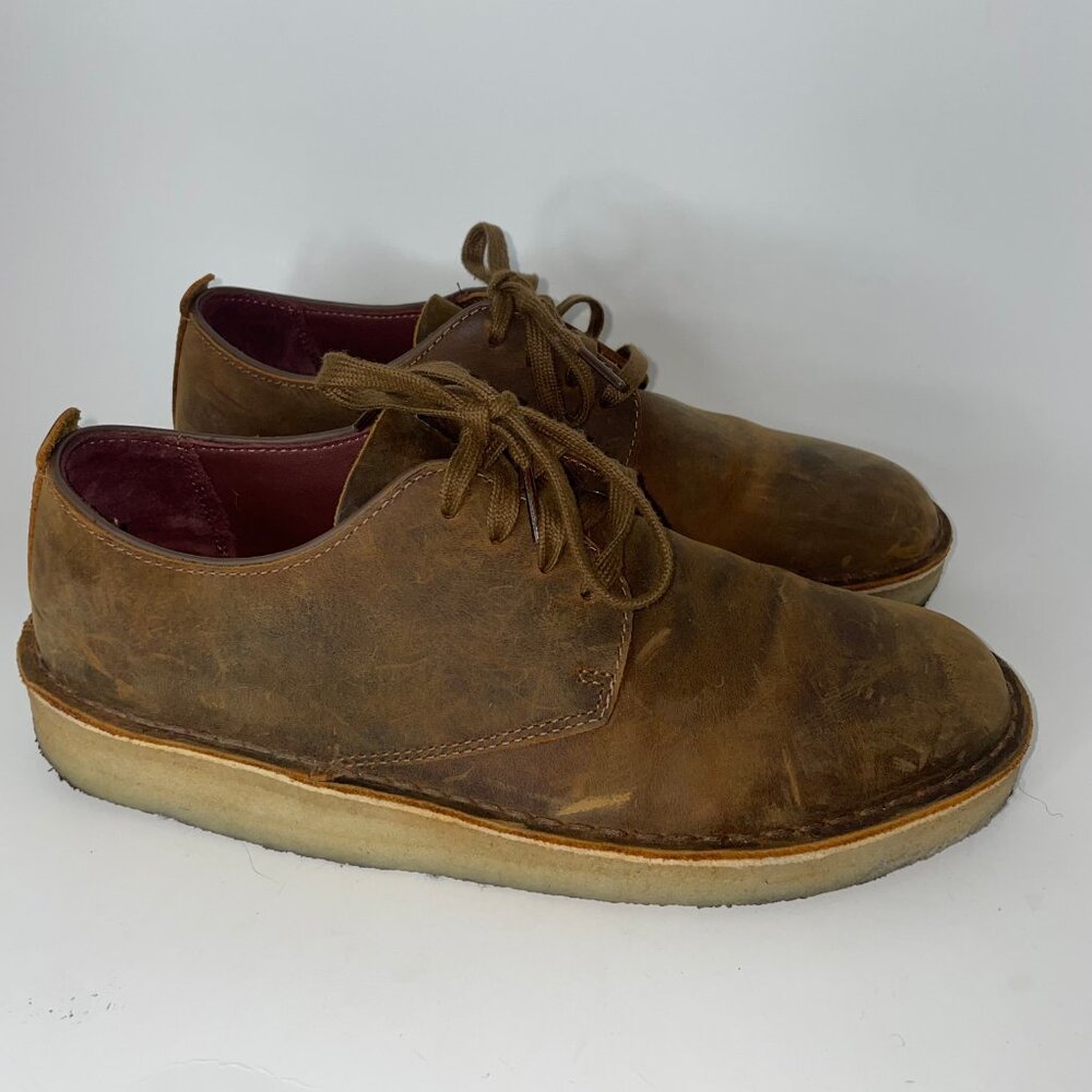 Clarks Originals Men's Coal London Beeswax Brown Leather Oxford Shoes Size 8